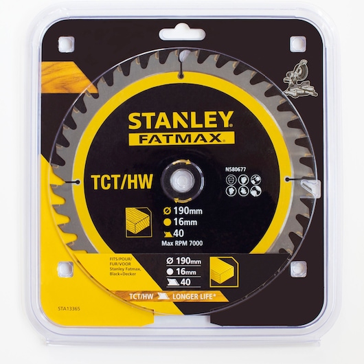 STANLEY® FATMAX® Lama TCT semi-temprato  190x16x40 denti