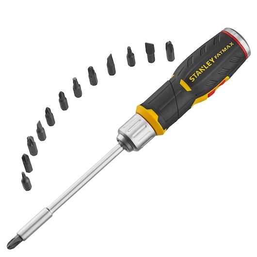 Giravite a pistola portainserti a cricchetto FatMax® con 12 inserti