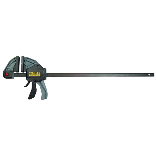 Stanley FMHT0-83240 trigger clamp, black and gray, side angle, tool category photography.