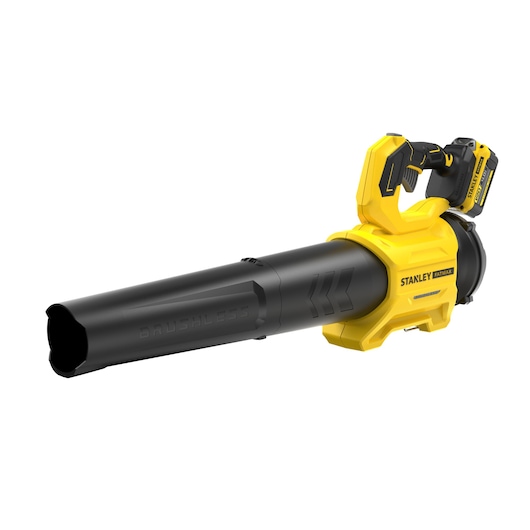 STANLEY SFMCBL730M1 cordless brushless leaf blower side angle on white background