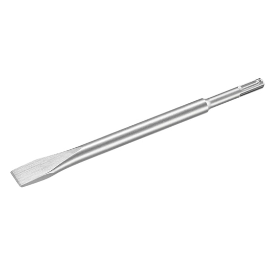 STANLEY STA54407 flat chisel, silver metal, SDS Plus shank, masonry accessory, side view on white background.