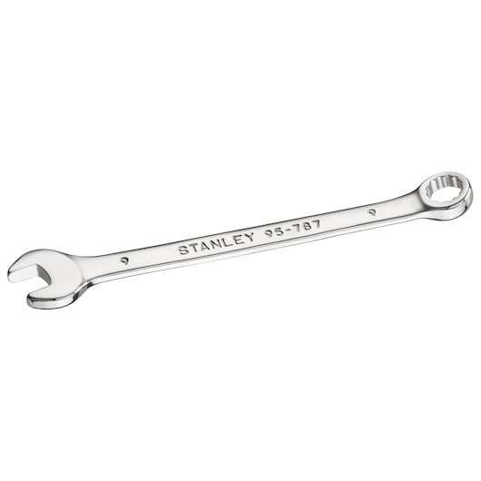 STANLEY STMT95787-0 combination wrench, chrome finish, flat lay on white background.