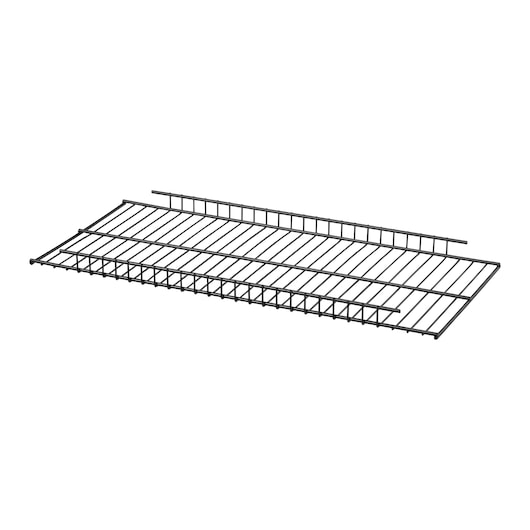 Photo of STANLEY STST82613-1 black wire shelf, angled view on white background.